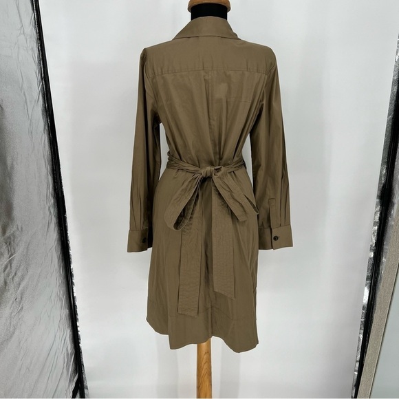 NWT Talbots Trench Wrap Dress Khaki Tan Poplin Dress - Picture 7 of 12